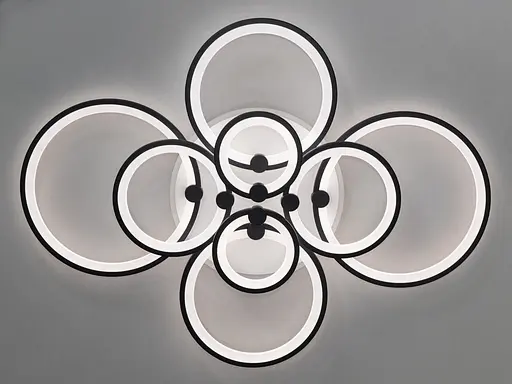 Світлодіодна люстра з пультом, диммером, підсвіткою, 175W, чорна - фото 3