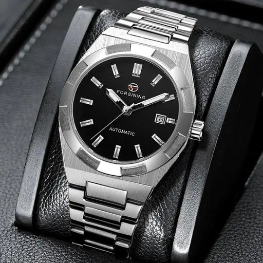 Чоловічий механічний наручний годинник Forsining Temp (Сріблястий) - фото 6