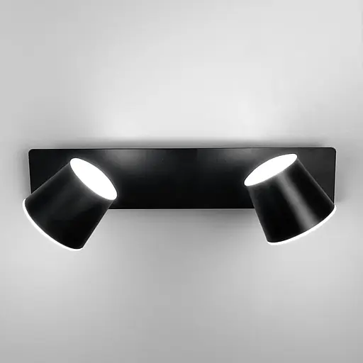 Черное LED бра с двумя регулирующими точками света 32х14 см Line F Арт. 8358/2 BK - фото 1