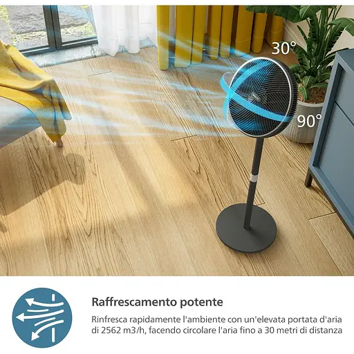 Вентилятор Philips Series 3000 напольный 40 см 48 Вт черный (CX3550/01) - фото 10