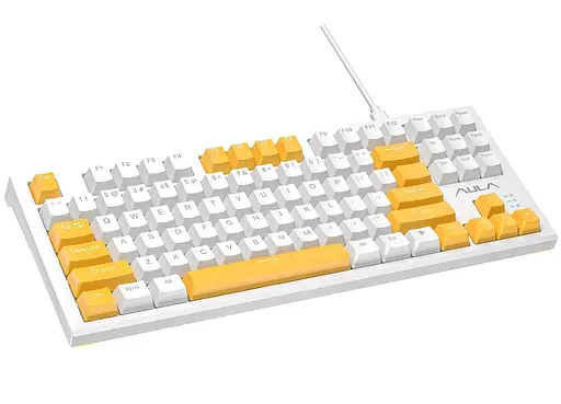 Клавіатура Aula F3032 White plus 21 Yellow keys KRGD Brown EN/UA (6948391201757) - фото 4