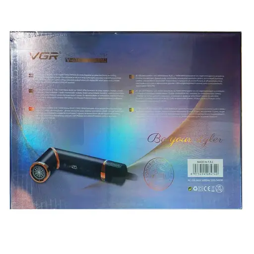 Фен стайлер VGR V 474, 4 в 1 фен для волос 4 насадки 1400 Вт быстрая сушка укладка объем выпрямление завивка - фото 3