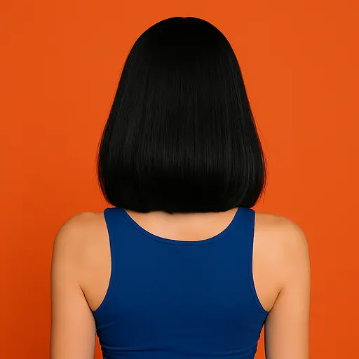 Перука каре пряме брюнетка з термоволокна 32 см чорна - фото 2