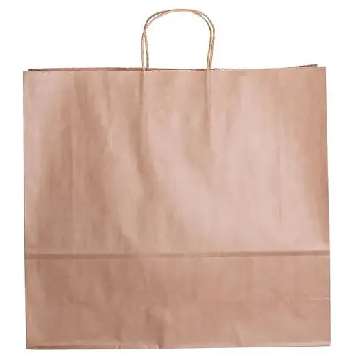Подарунковий пакет Yiwu HP-10359-3 крафтовий 43х14х40 см 12 шт. бежевий - фото 1