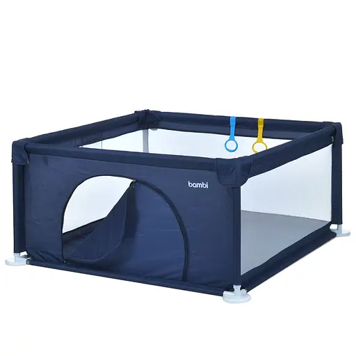 Детский манеж Bambi MR 1339-BL, Oxford 150D, ширина с ножками: 132 см, две ручки для поддержки малыша, синий