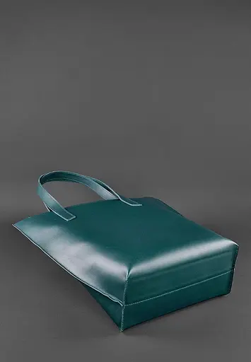 Шкіряна жіноча сумка шоппер D.D. зелена - фото 5