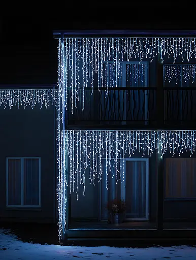 Новорічна гірлянда вулична Garlando 36MWW Бахрома 36 м 600 LED білий провід Біле сяйво 