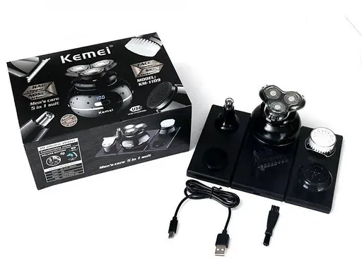 Електробритва Kemei Km-1109 (сухе та вологе гоління) - фото 5