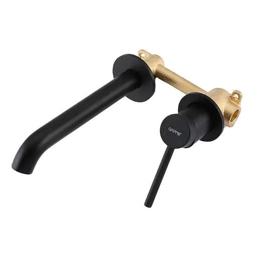 Вбудований змішувач для раковини Gappo чорний G1206-6 Чорний матовий - фото 1