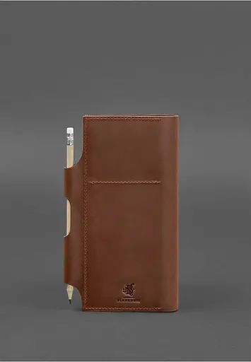 Кожаный тревел-кейс 3.0 светло-коричневый с мандалой Crazy Horse - фото 5