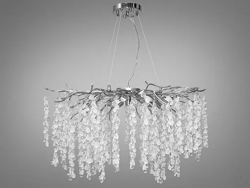Унікальна підвісна кришталева люстра з алюмінію Гліцинія, 10 ламп - фото 1