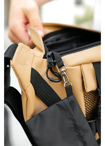 Большая мужская сумка бананка Sambag DynamicDart бежевая 38 × 21 × 7 см (80411026m) - фото 8