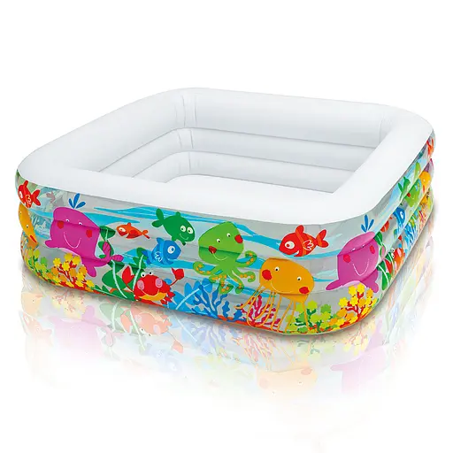 Дитячий надувний басейн 57471 Квадрат, 3 кільця, 424 л, 3,73 кг, 159×159×50 см, у коробці (6941057454719) - фото 1