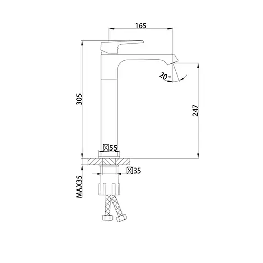 Змішувач для умивальника Frap F1071-26 Чорний матовий - фото 5