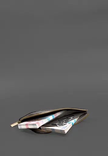 Кожаный портмоне-купюрник на молнии 14.1 темно-коричневый - фото 8