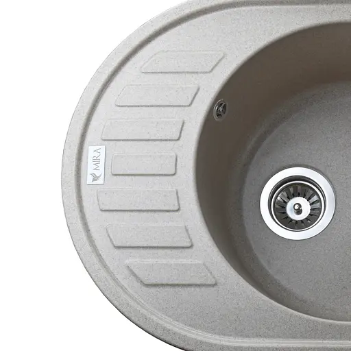 Гранитная мойка Mira ARNICA бежевая для кухни устойчива к царапинам и химии 620х500 мм - фото 5