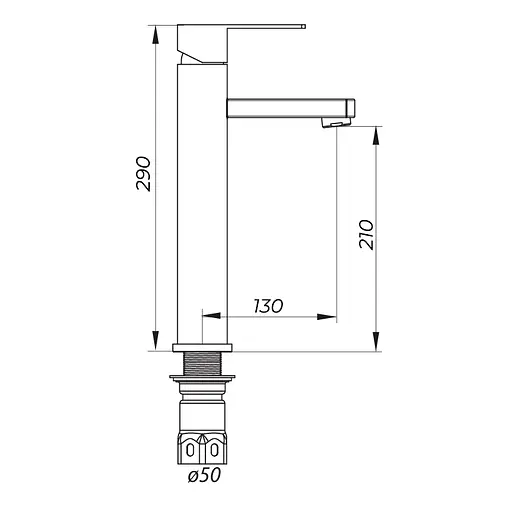 Смеситель для умывальника Zerix LR71133 высокий LL1466 Нержавеющая сталь - фото 2