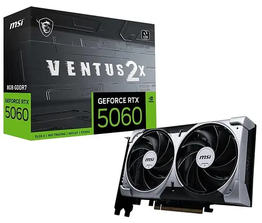 Видеокарта MSI RTX 5060 8G VENTUS 2X (RTX 5060 8G VENTUS 2X) (GDDR7, 128 bit, PCI-E v5.0 x16) - фото 5