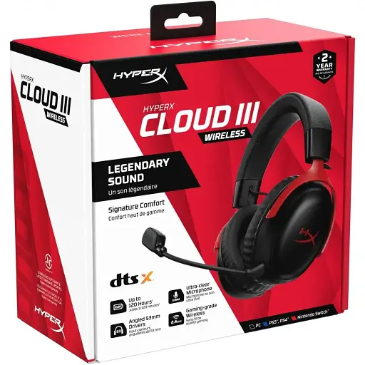 Наушники с микрофоном HyperX Cloud III Wireless Black/Red (77Z46AA) - фото 10