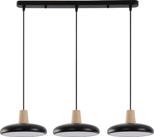 Подвесная люстра XI3342-3 черный + дерево - фото 4