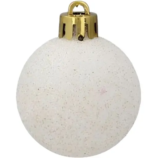 Комплект елочных шариков Chomik пластиковые 4 см серебристые и белые 16 шт. (GIF7351) - фото 4