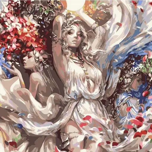 Набір для розпису по номерах Богині природи, Strateg, 40x40 см, SK030