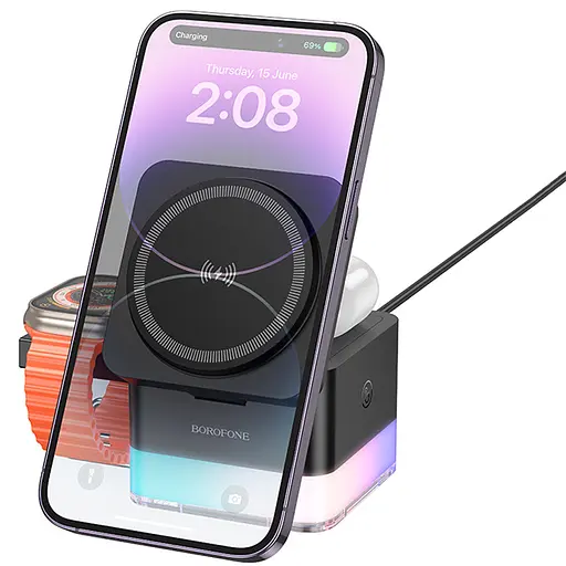 БЗП Borofone BQ34 Square 3in1 15W Black - фото 2