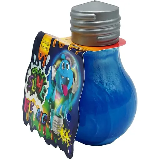 В'язка маса лампочка Danko Toys Fluoric Crazy Slime SLM-07-01U світиться в темряві блакитна