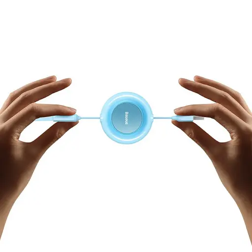 Кабель Baseus Bright Mirror 2 Series Retractable 3-in-1 Fast Charging Data Cable USB to M+L+C 3.5A 1.1m Sky Blue - фото 8