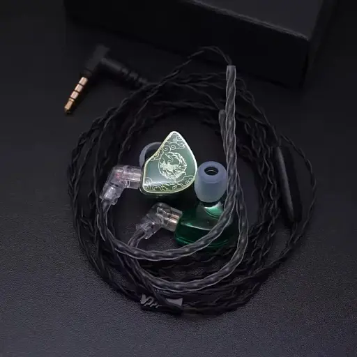 Вакуумные наушники Tangzu Wan'er Jade Green с динамическим излучателем зелени. - фото 6