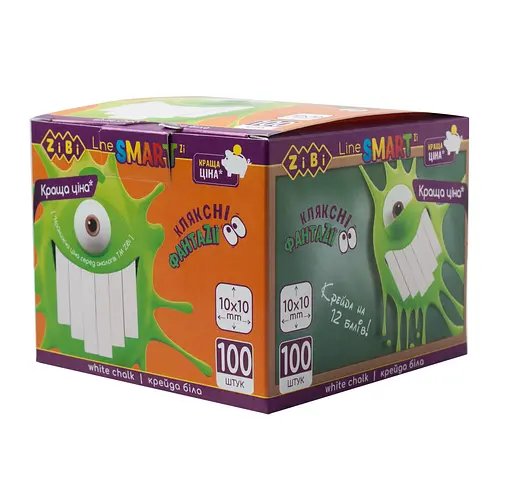 Мел белый 100 шт., картонная коробка, SMART Line ZB.6719-12 Zibi (4823078945600) - фото 1