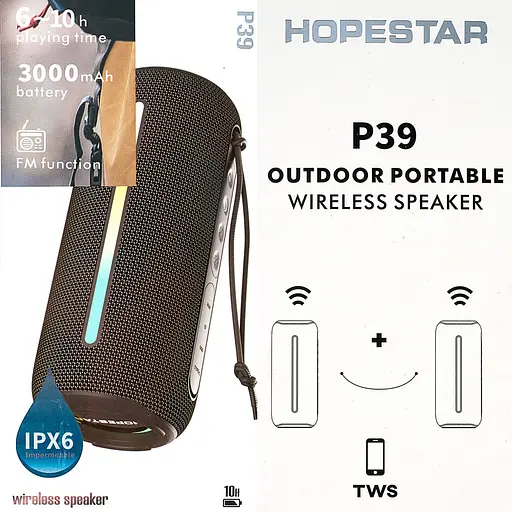 Портативна Bluetooth-колонка Hopestar P39 Чорний - фото 2