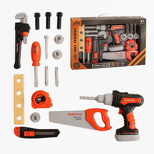 Набір інструментів 778-22, 17 елементів, автоматичний шурупокрут, на батарейках, аксесуари, у коробці (6967068401412) - фото 1