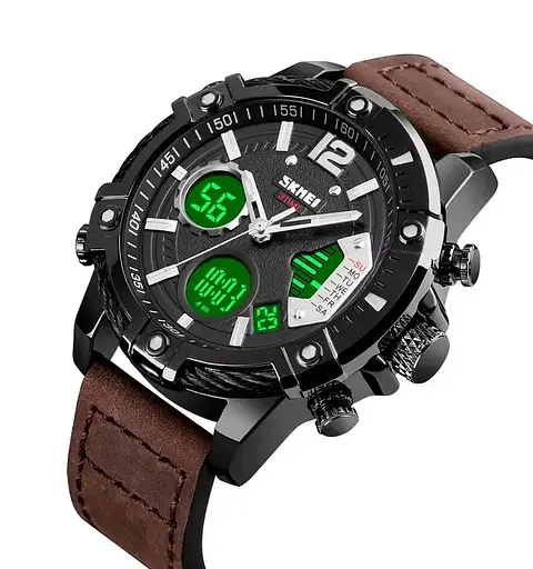 Чоловічий наручний годинник Skmei 1618 (Коричневий) - фото 3
