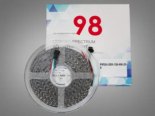 Адресна LED стрічка 24В, 126 діодів на метр, 8мм, нейтральний - фото 2