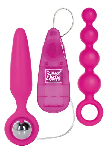Набір анальних стимуляторів CalExotic Booty Call Booty Vibro Kit 2 шт. (рожевий)