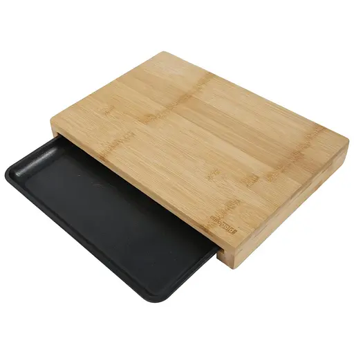 Дошка Eurogold для нарізання бамбукова з лотком 33x23 см - фото 2