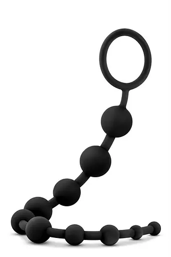 Анальний ланцюжок Anal Adventures Platinum Anal Beads 31.8 см (чорний) - фото 3