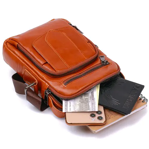 Сумка кожаная мужская  Vintage 16х20х4,5 см sum0020296 - фото 5