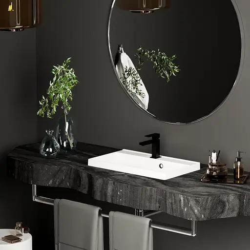 Раковина матовая врезная Amidicon Rubicon 60 600x350 из литого камня RUBICON_60_MAT, Белый матовый - фото 10