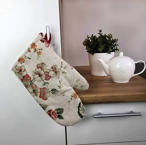 Рукавичка Прованс Глория Розы, 33х16 см, красный с зеленым (14597)