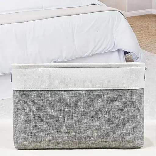 Корзина Органайзер Lovely Svi для хранения белья, одежды, приготовления домашнего шкафа, детских игрушек 38×28×24 – Серо-белый - фото 2