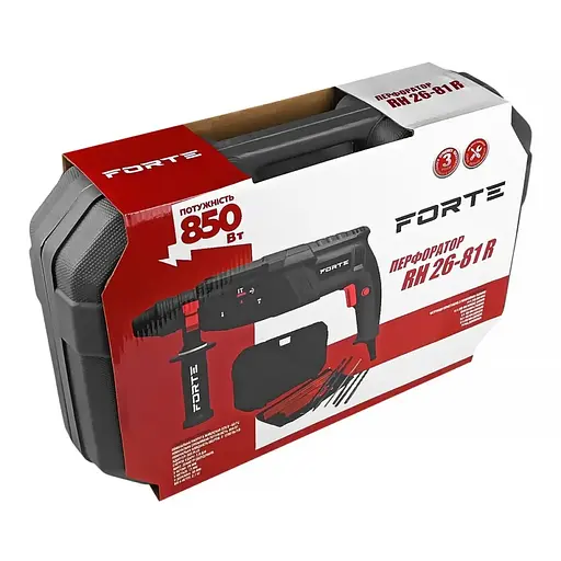 Перфоратор Forte RH 26-8 R SDS+ 850 Вт (134075) - фото 10