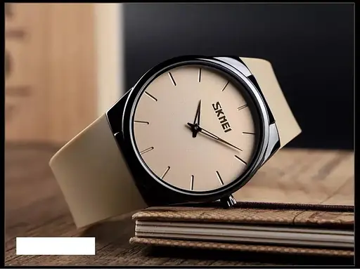 Наручний класичний годинник Skmei 1601S коричневий - фото 3