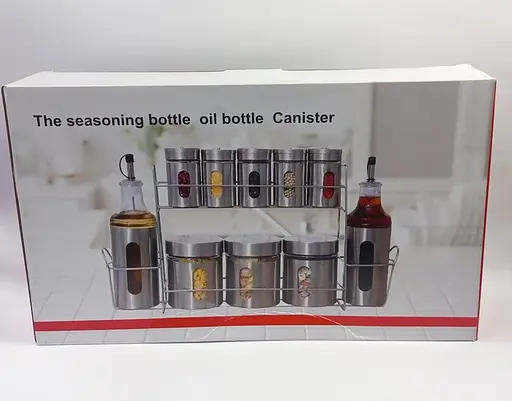 Органайзер набір для спецій на підставці із нержавіючої сталі Спецівниця Edenberg EB-18029 11 предметів Сірий - фото 10