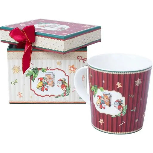 Чашка новорічна Magic Christmas R33350 фарфорова у подарунковій коробці 320 мл Червона - фото 1