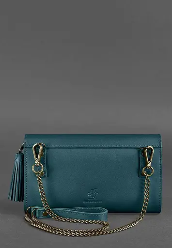 Шкіряна жіноча сумка Еліс зелена - фото 5