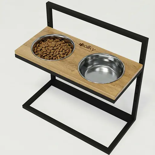 Hollky Flex L — регульовані миски на підставці для великих собак (2 × 1.8 л)