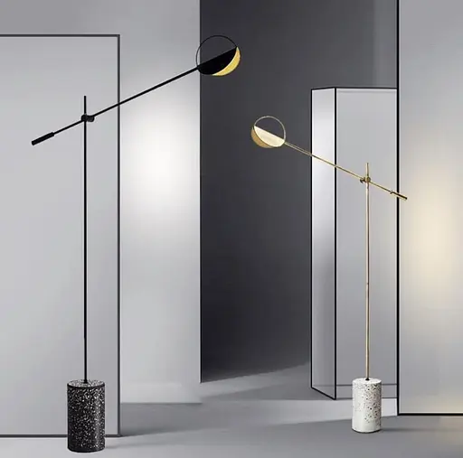 Торшер в золотистому кольорі корпусу з натуральним камінням | Арт. FSE 14 GD | Line F - фото 4