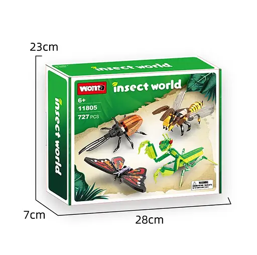 Конструктор насекомые  WOMA развивающий научный  4 в 1 живой мир 727 детали - фото 7
